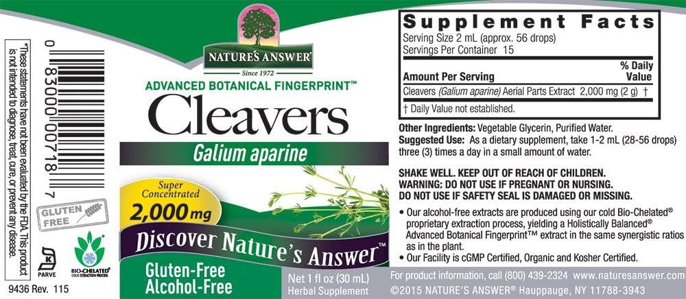 Nature's Answer Cleavers 2000mg 4