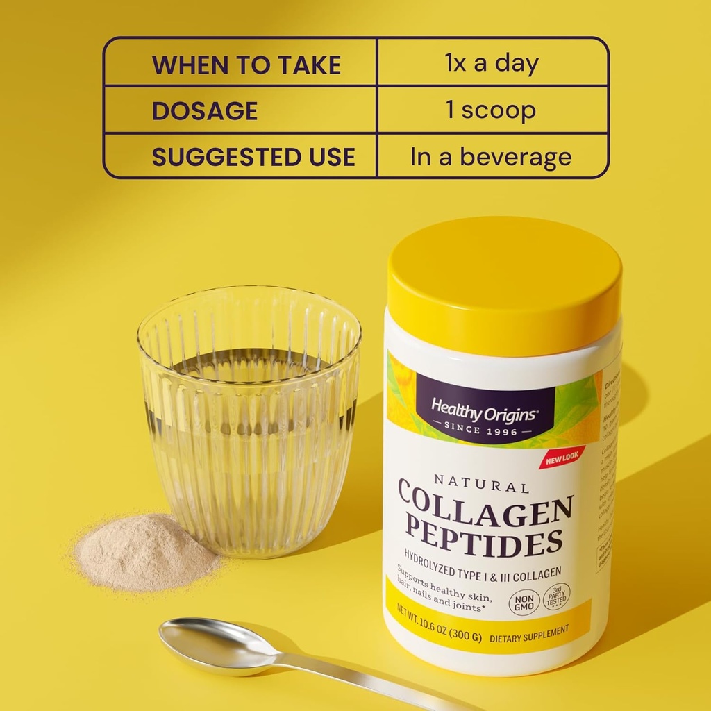 Healthy Origins Collagen Peptides (Grass-Fed, Non-GMO, 3rd Party Tested), 10.6 Oz (300 g) 6