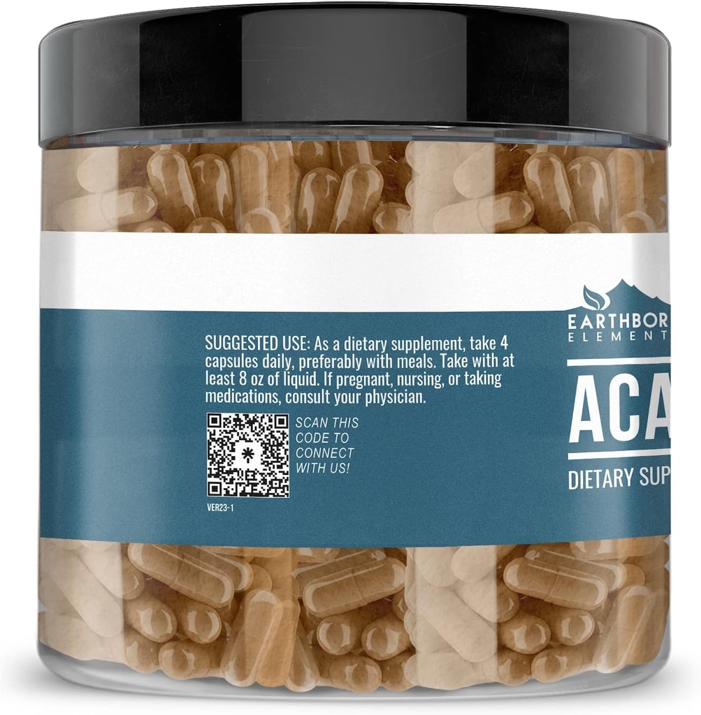 Earthborn Elements Acacia Fiber 200 Capsules, Pure & Undiluted, No Additives 3