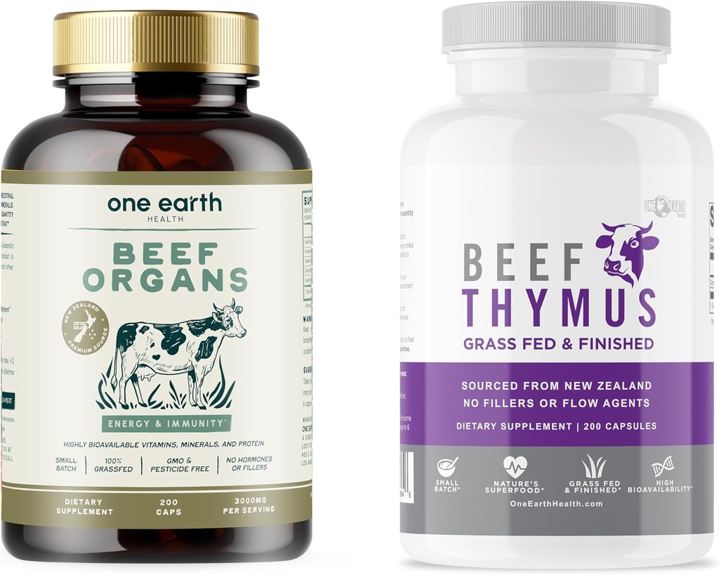 One Earth Health Bundle Savings! - Beef Organs and Thymus. 100% New Zealand Pasture Raised Cattle. 2