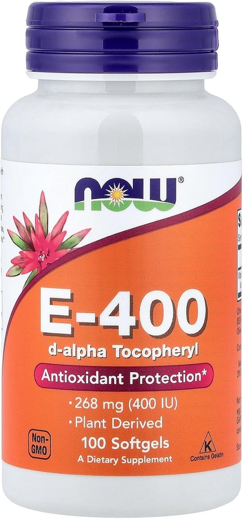 Now Foods - Vitamin E D Alpha Tocopheryl Acetate 400 IU - 100 Softgels 2