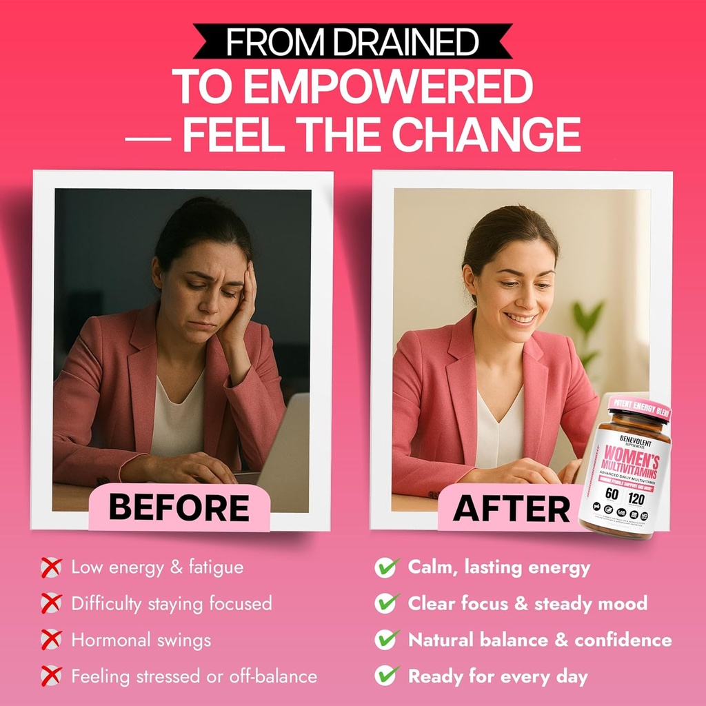 Multivitamin for Women - Supplement for Energy, Immunity, & Female Support - Daily Vitamins for Women with Biotin, Calcium, Magnesium - Non-GMO, Vegetarian Women’s Multivitamin - 120 Caps 5