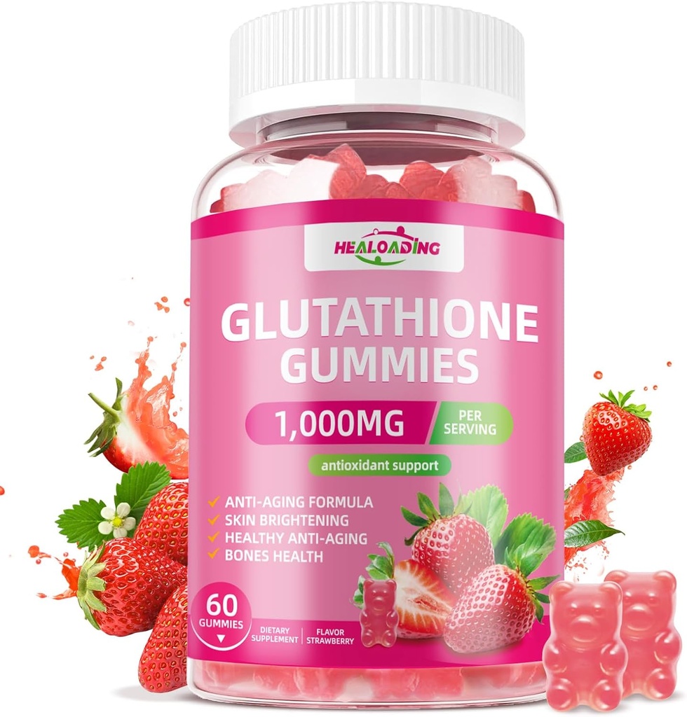 Glutathione Supplement Collagen Gummies: L-Glutamine Contains Marine Collagen Vitamins C, E, D&B12 Glutathione Gummies 1000mg for Anti-Aging Formula and Strengthen Bones 2