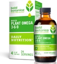 Bold Botanica Plant Omega 3-6-9, with Ahiflower Oil, Vegan Omega 3, Complete Plant-Based Omegas for Brain & Immune Health, Better Than Flax, Fish Free, Great Taste, Sugar-Free, Non-GMO, Liquid- 4 oz 2