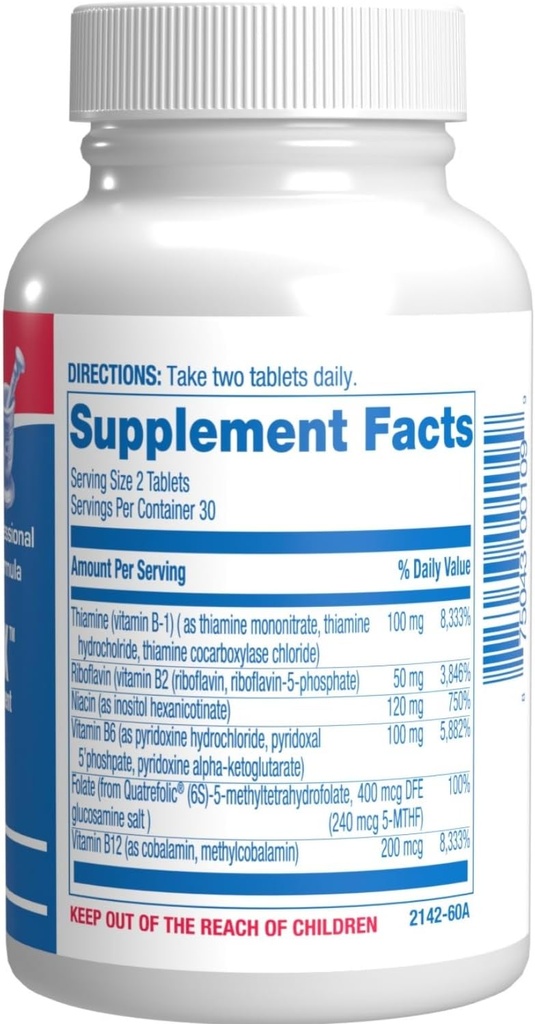 Super B Complex Methylated & Time Released - Bio Active B Complex Vitamin Supplement with Choline Inositol & 8 B Vitamins for Nervous System and Energy Metabolism Support - 1 Month Supply 3