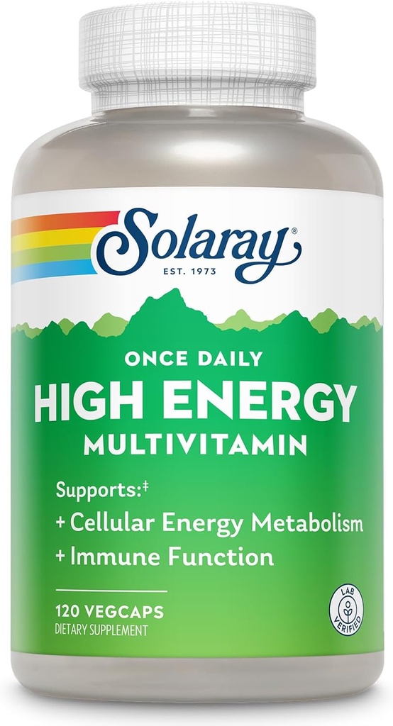 SOLARAY Once Daily High Energy Multivitamin for Women and Men - Energy Supplements - Immune Support w/Vitamin C, A, D and E, Vitamin B Complex, Trace Minerals, 60-Day Guarantee, 120 Serv, 120 VegCaps 2