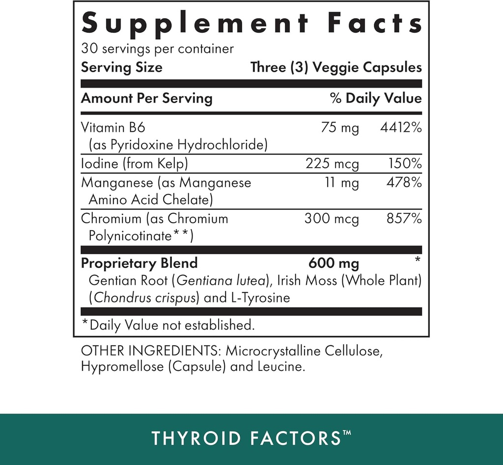 MICHAEL'S Health Naturopathic Programs Thyroid Factors - 90 Vegan Capsules - Nutrients for Production of Thyroid Hormones - Kosher - 30 Servings 3