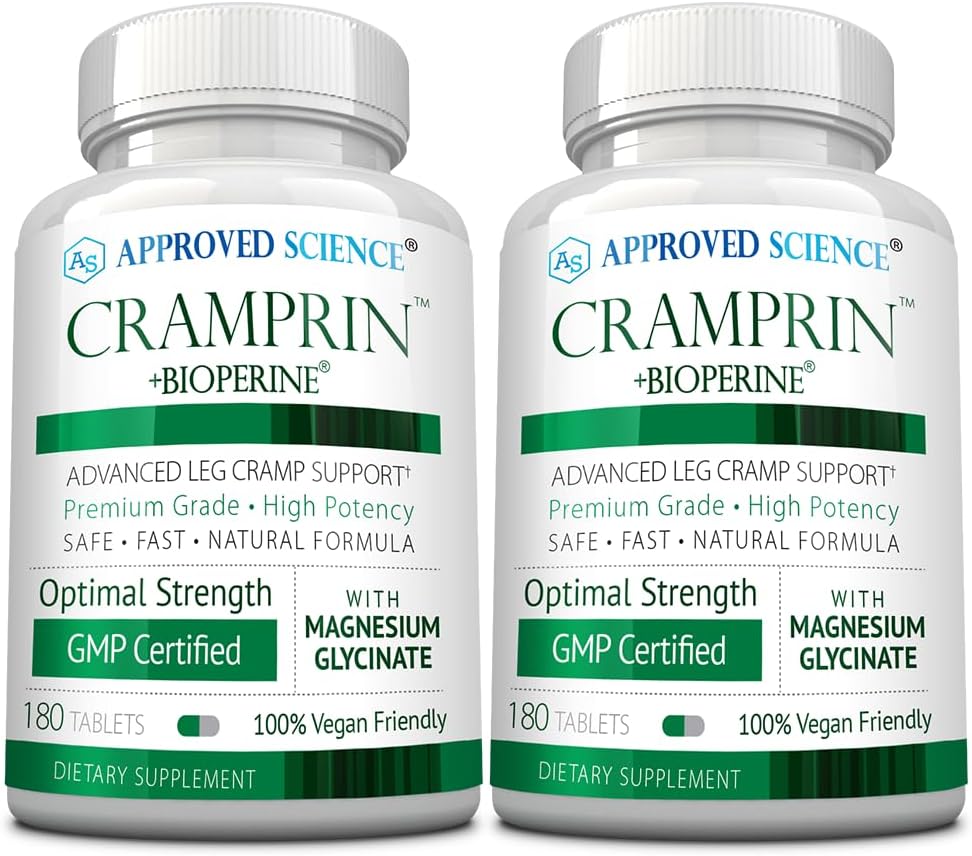 Approved Science Cramprin - High Absorption Magnesium, Vitamin B Complex, BioPerine - 6 Month Supply - 2 Bottles - Vegan 2