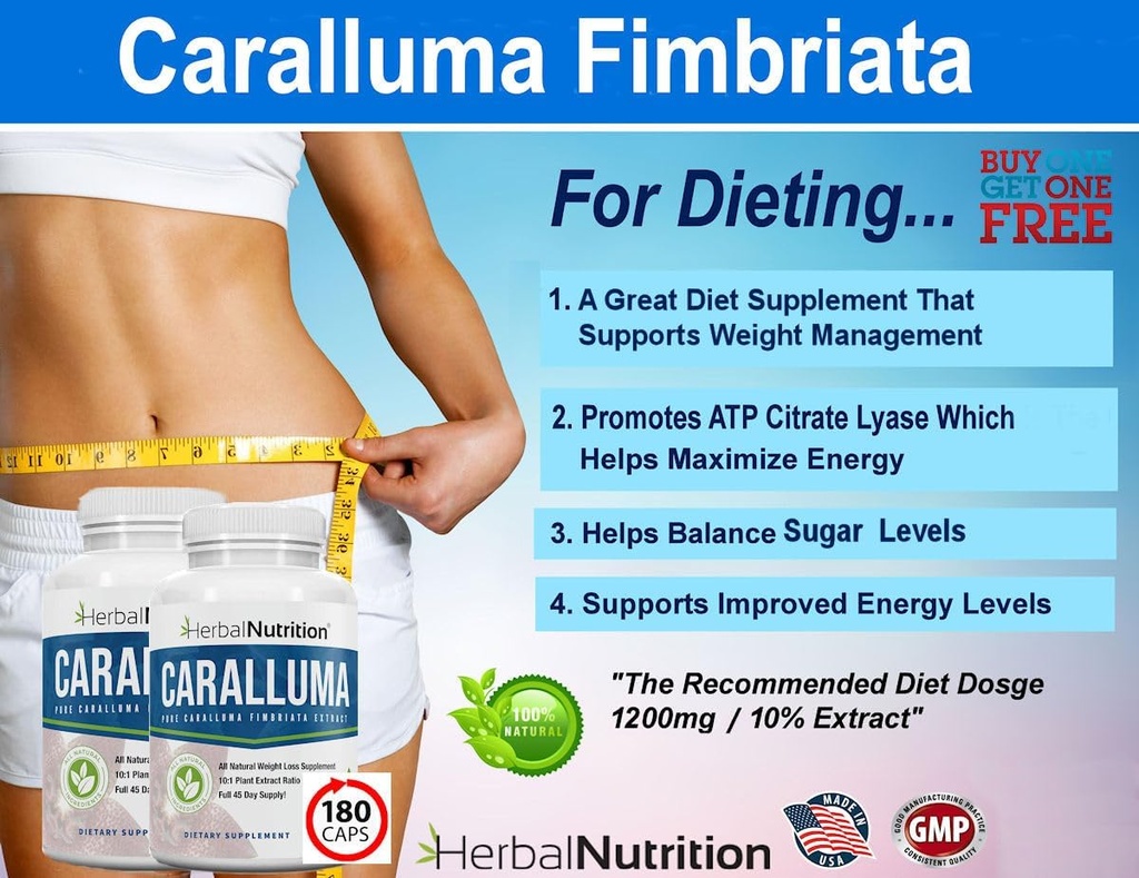 Herbal Nutrition Caralluma Fimbriata 180 Capsules Two Bottle Pack Maximum Strength 10:1 Extract Ratio 1200mg All-Natural Diet, Energy, Endurance and Weight Management Supplement 3