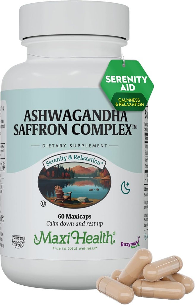 Ashwagandha Supplements Complex with Saffron – 600mg Ashwagandha Capsules & 30mg Saffron Extract for Stress Relief, Mood & Calm – Kosher, 60 Capsules 2