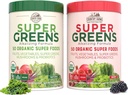 COUNTRY FARMS Super Greens Power Pack, 50 Organic Super Foods, Greens Powder with Probiotics for Gut Health & Bloating Relief, Supports Energy, Unflavored & Berry, 40 Serving 2