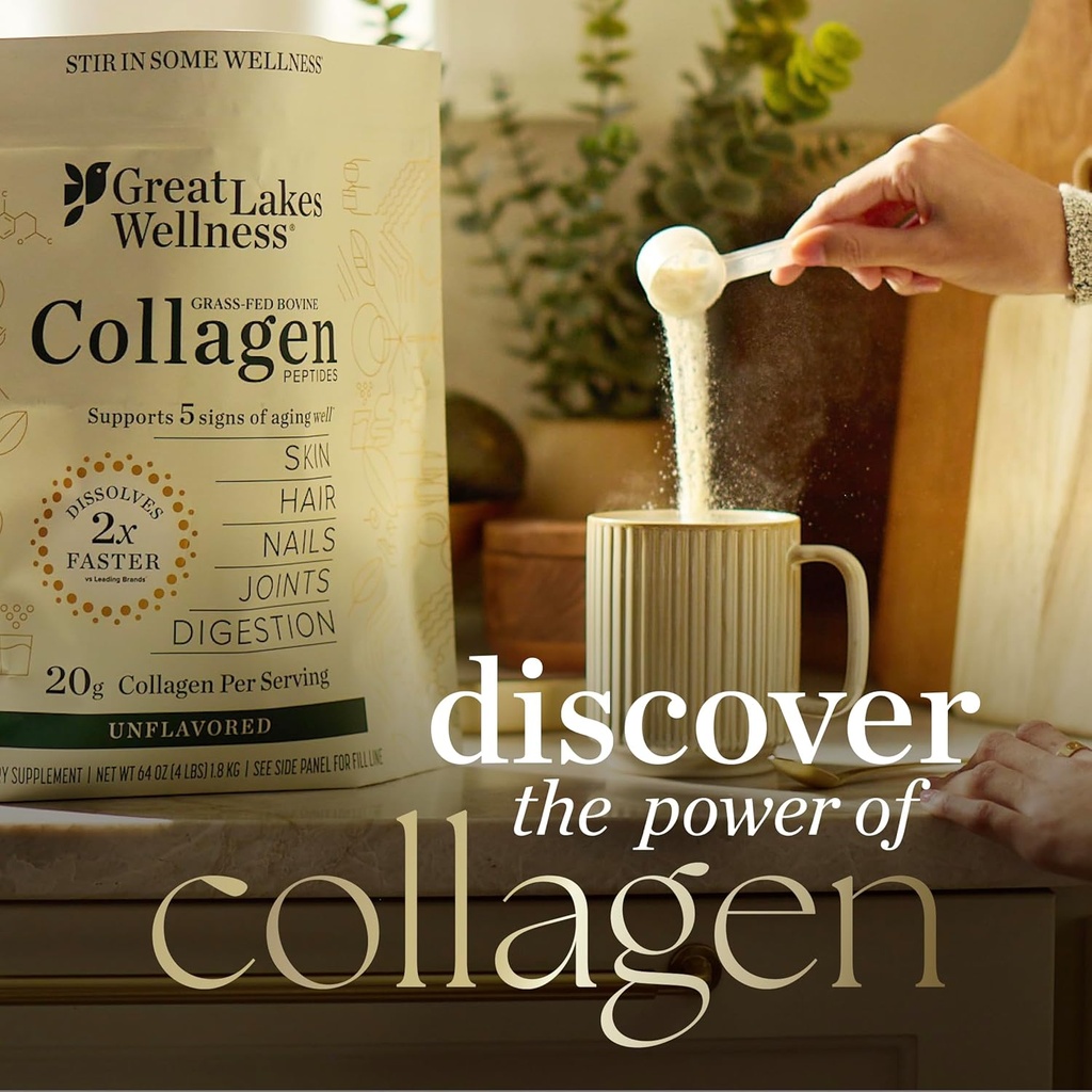 Great Lakes Wellness Collagen Peptides Powder for Skin, Hair, Nails, Joints & Digestion - Chai Flavored - Quick Dissolve Hydrolyzed, Non-GMO, Kosher - 10 oz 6