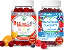 Lunakai USA Made Vitamin B12 for Adults 50+ & Magnesium Glycinate Gummies Bundle, Supports Energy, Mood, Relaxation & Stress Relief, Non-GMO, Vegan, 60ct Each 2