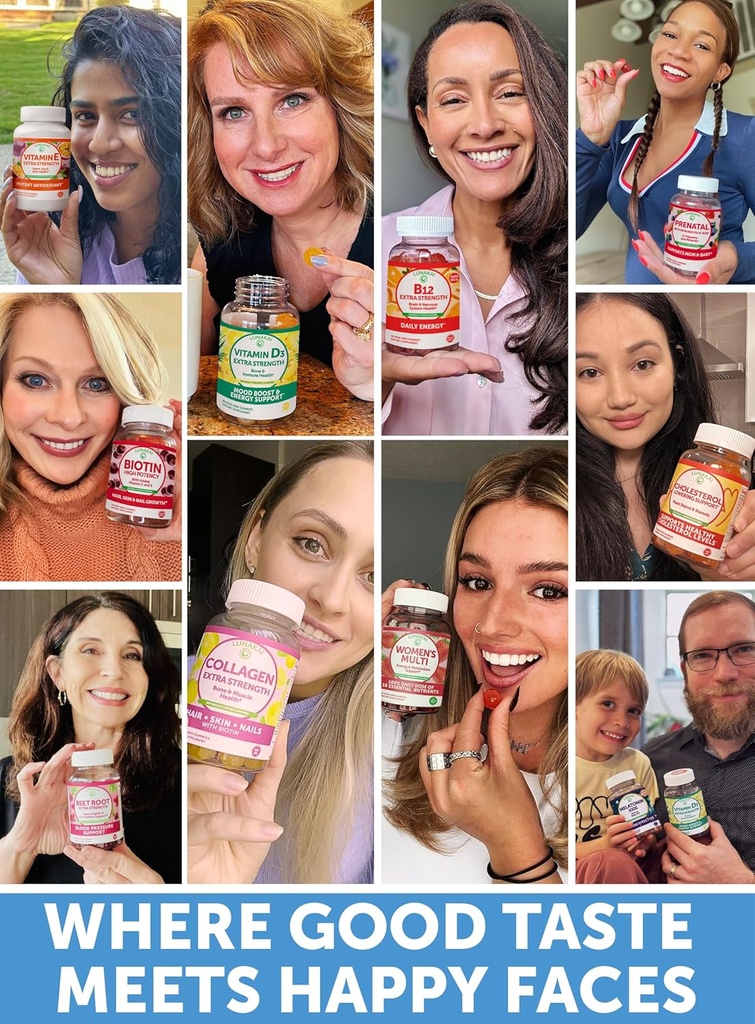 Lunakai USA Made Vitamin B12 for Adults 50+ & Magnesium Glycinate Gummies Bundle, Supports Energy, Mood, Relaxation & Stress Relief, Non-GMO, Vegan, 60ct Each 5