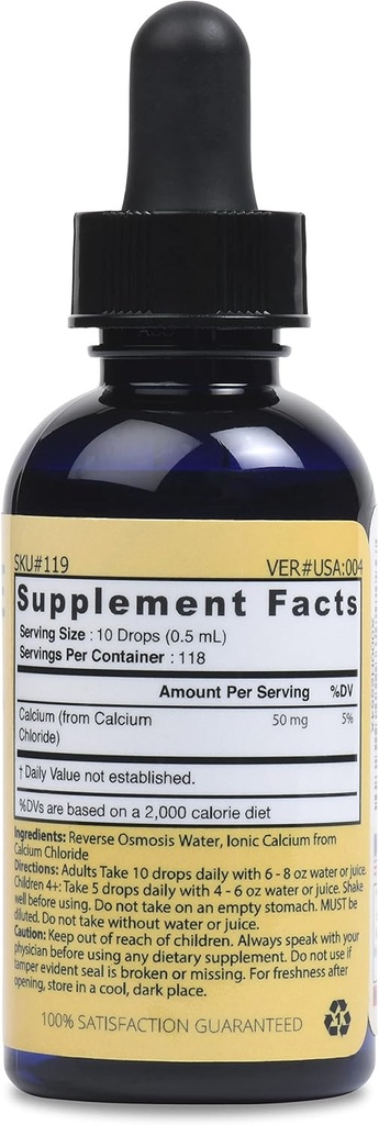 Good State Liquid Ionic Calcium Ultra Concentrate - 10 Drops Equals 50 Mg - 100 Servings Per Bottle 1.6fl. oz 6