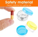 Small Pill Organizer Box, 5 Pcs Travel Pill Case Holder Portable Daily Mini Pills Container BPA Free Medicine Storage Container for Purse Pocket Briefcase (Blue/Orange/Yellow/Black/Rose Red) 5