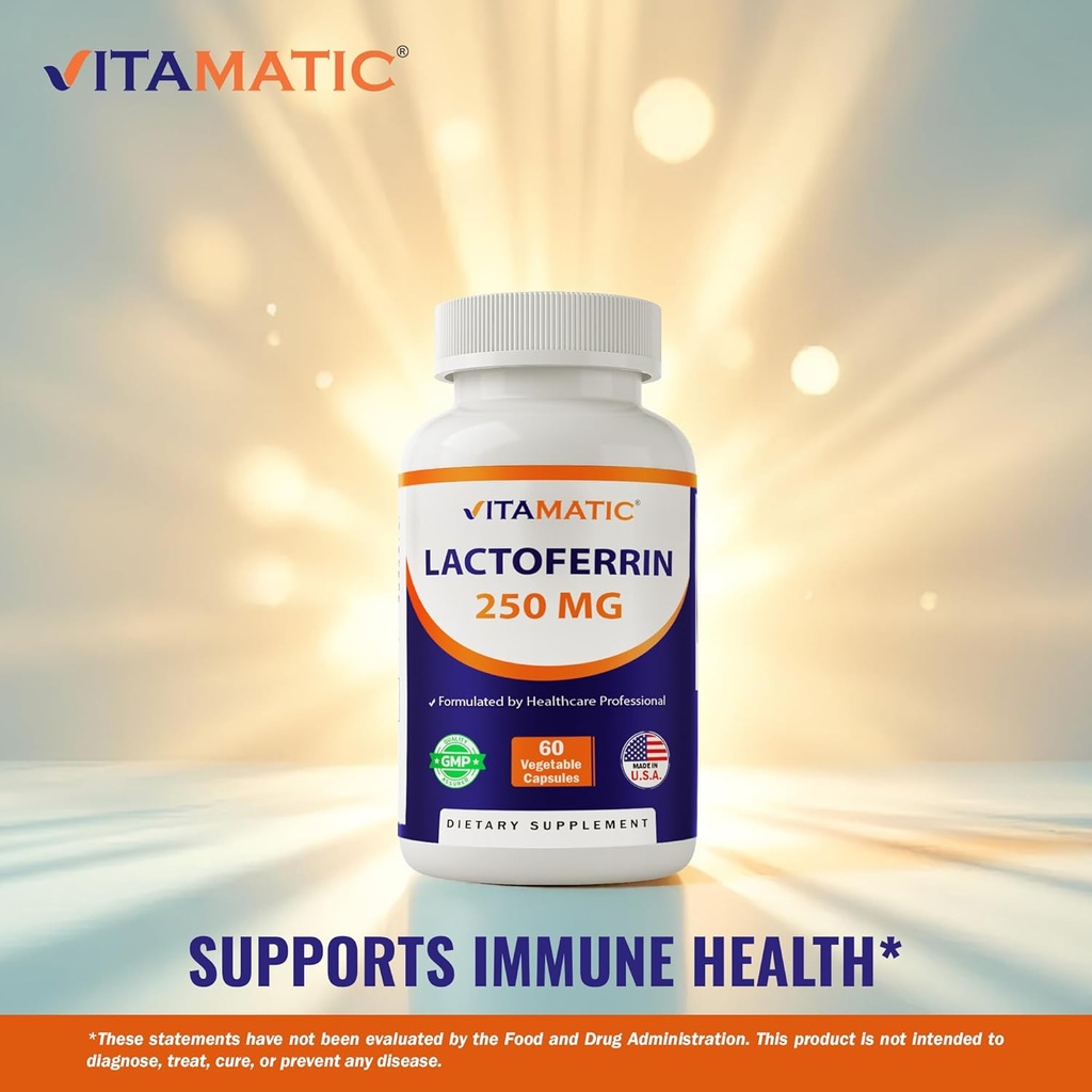 Vitamatic Lactoferrin 250mg – 60 Vegetable Capsules Promotes Healthy Immune Function* 5