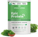 Sprout Living Epic Protein, Plant Based Protein & Superfoods Powder, Green Kingdom | 20 Grams Organic Protein Powder, Greens, Vegan, Non Dairy, Non-GMO, Gluten Free, Low Sugar (2 Pound, 24 Servings) 5