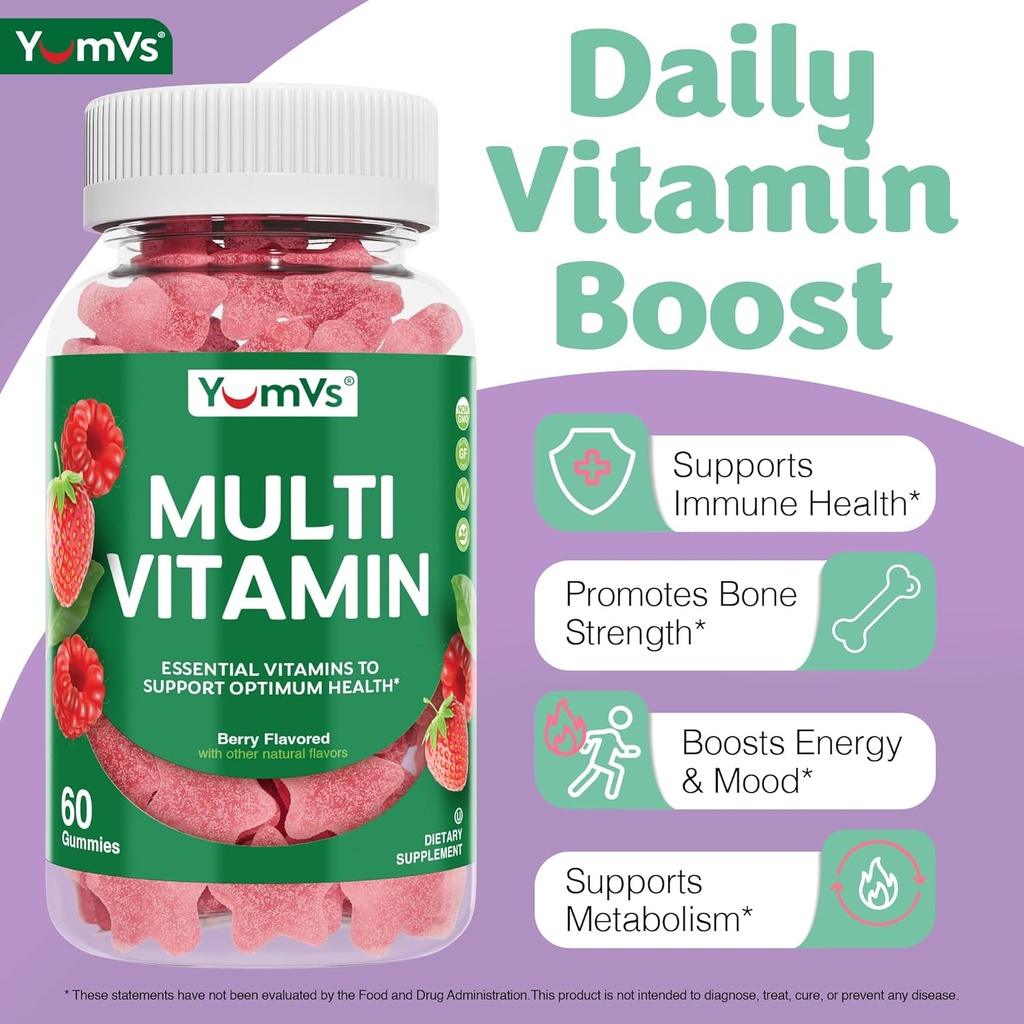 Multivitamin Gummies for Adults, Daily Gummy Vitamin for Women & Men, Immune Support Multivitamin Supplement, Ault Multi VIT Vitamin with Vitamins A, C, D, E, B-6, B-12, Zinc - 60 Gummies 4