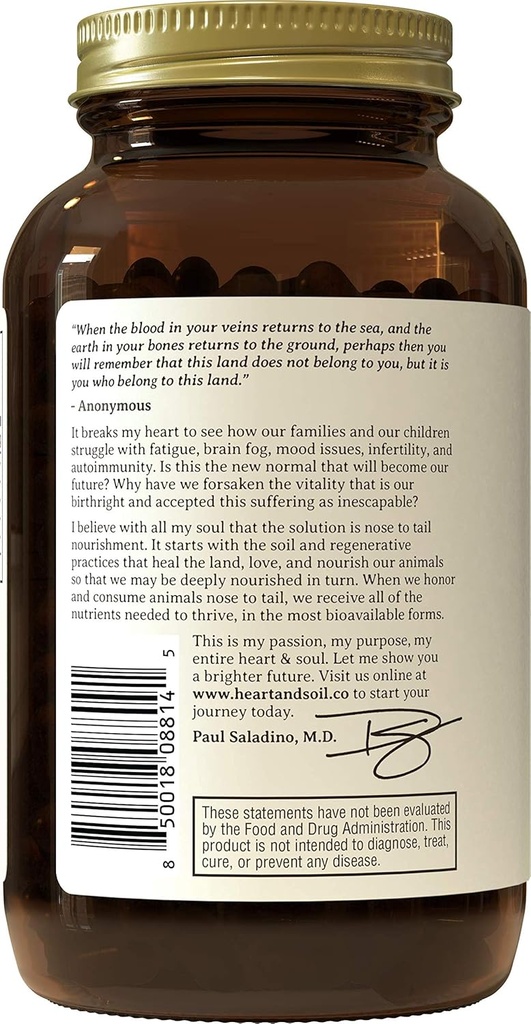 Heart & Soil Grass Fed Bone Matrix — Supports Bone and Joint Health, Strength, and Flexibility (180 Capsules) 4