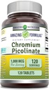 Amazing Formulas Chromium Picolinate | 1000 Mcg Tablets Supplement | Non-GMO | Gluten Free | Made in USA (3 Pack, 120 Count) 3