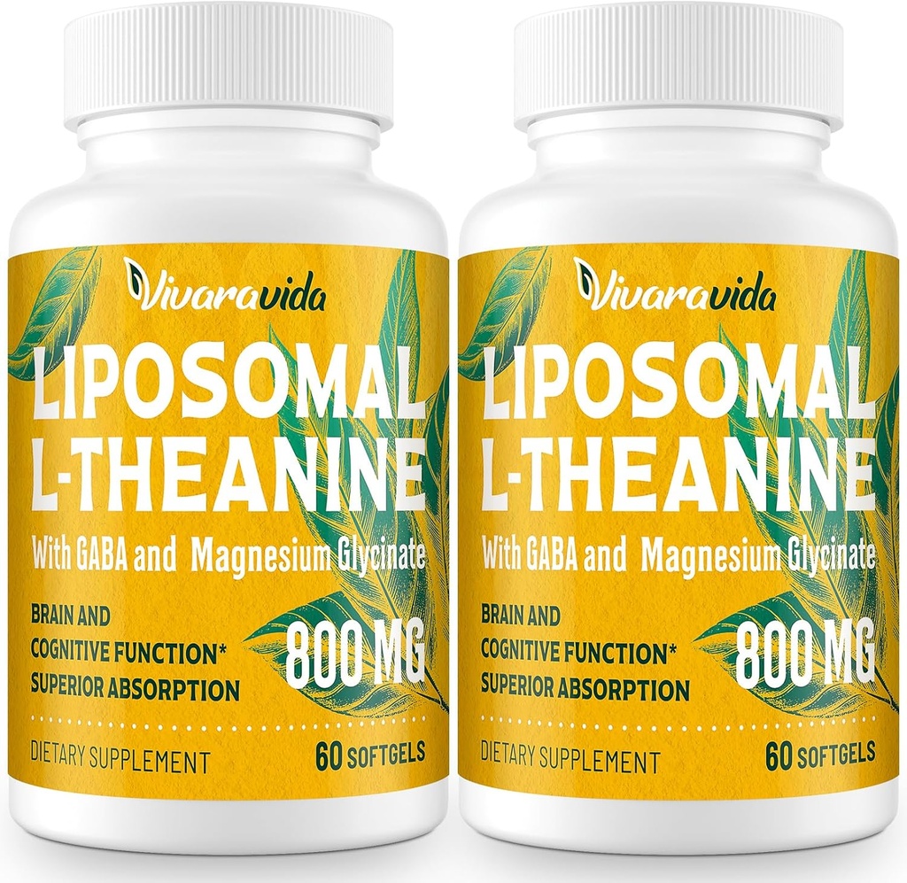 L-Theanine 800mg Supplement with GABA and Magnesium Glycinate - Natural Compound, Sleep and Relaxation (120 Softgels) 2