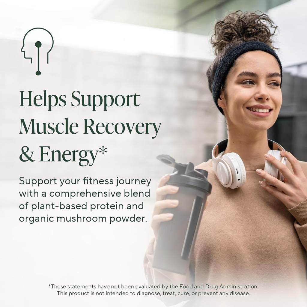 Om Master Blend Vegan Protein Powder, Chocolate, 21g of Plant Protein - Organic Mushroom Supplement with 10 Mushroom Complex, Ashwagandha, BCAAs and Vitamin B12 - Single Serve (10 Count)​ 4