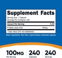 Nutricost R-Alpha Lipoic Acid 100mg, 240 Capsules - Veggie Caps, Vegan, Non-GMO, Gluten Free 3