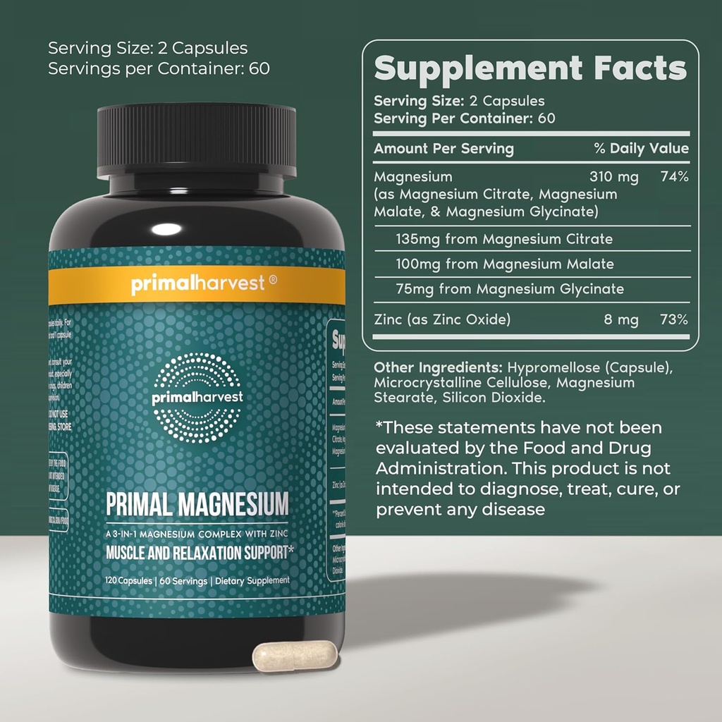 Primal Harvest Total Male+ & Magnesium Supplement Optimize Men’s Health with Targeted Nutrients for Vitality & Recovery 2 Pack Bundle 4