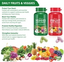 Fruit and Veggies Supplement Ingredients Natural – 90 Fruit and 90 Veggie Capsules - Fresh Superfood Formula with Vitamins and Minerals, Supports Energy Levels 3