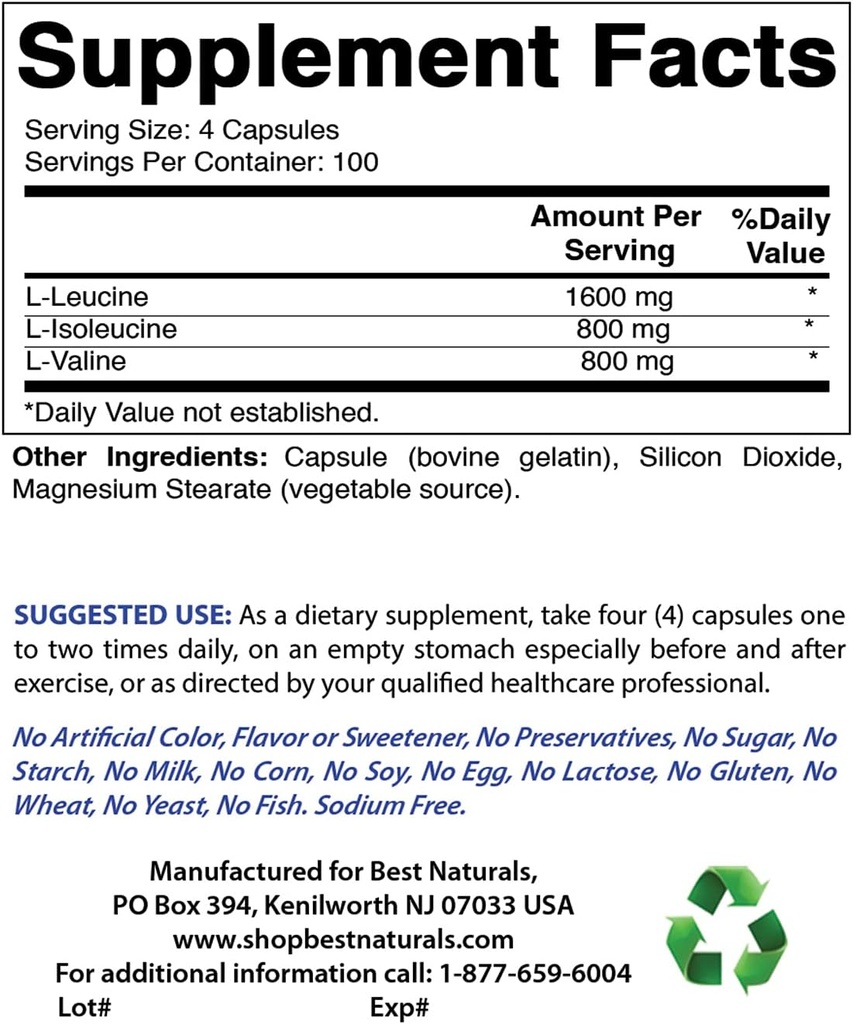 Best Naturals BCAA 3200mg & L-Glutamine 1000mg 2