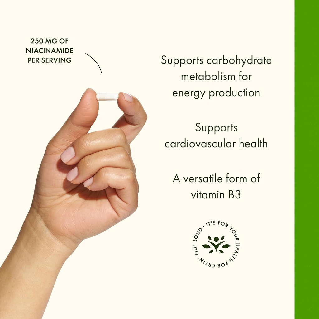 Swanson Niacinamide - Vitamin B3 Supplement Promoting Heart Health & Energy Support - May Support Healthy Joint Function - (250 Capsules, 250mg Each) 5