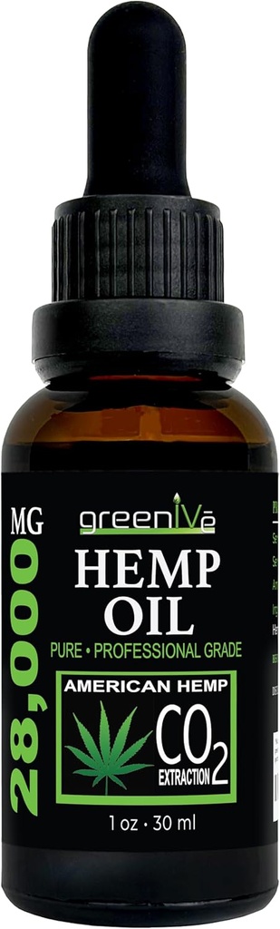 GreenIVe Hemp Drops 28,000mg Naturally Grown Hemp Oil Drops Vegan Omegas Natural Potent Results (4 Pack) 4