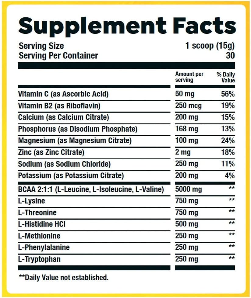 Perilyte by HTLT | Hydrating Electrolyte Drink Mix | Optimal 2:1:1 Ratio BCAA Supplement | Post Workout Recovery Powder with 2750mg of Essential Amino Acids | Muscle Health EAA Supplement 3
