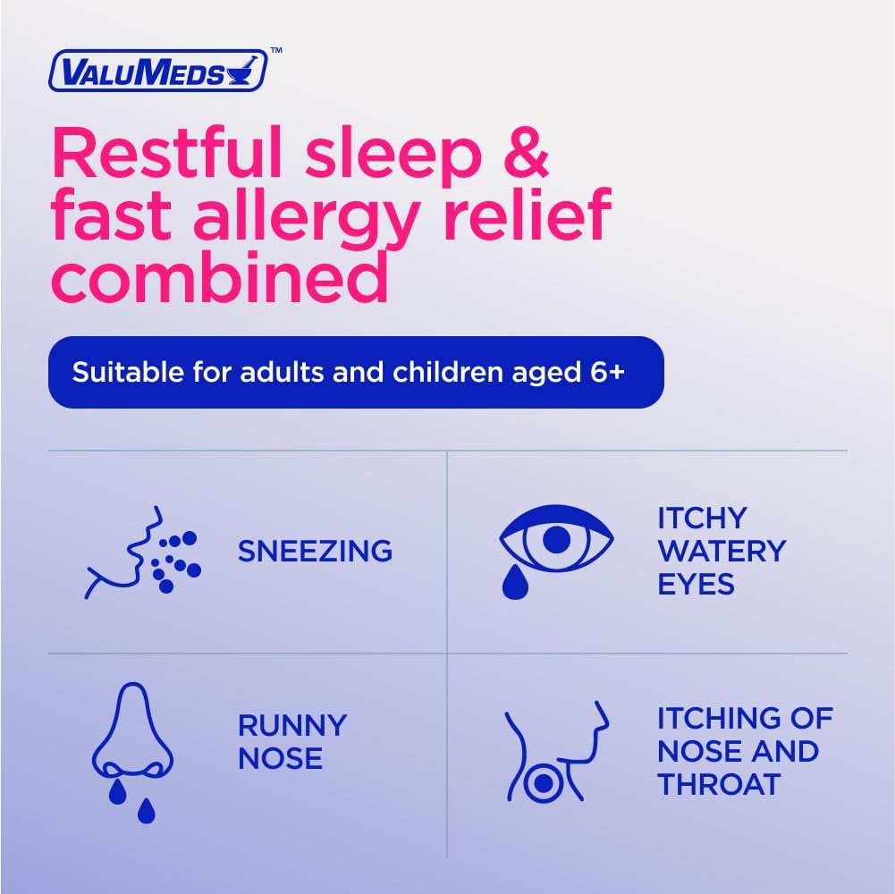 ValuMeds Allergy Medicine Antihistamine, Diphenhydramine HCl 25 mg | Children and Adults | Relieve Itchy Eyes, Runny Nose, Sneezing (25 mg, 600) 4