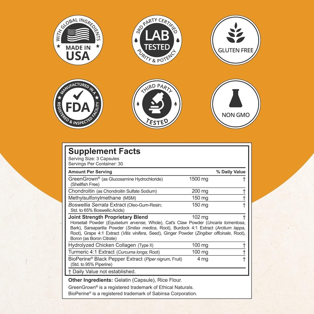 NuBest Joint Xtra - Joint Support Supplement - Joint Health Formula with Triple Joint Strength - Glucosamine, Chondroitin, Turmeric, MSM & Boswellia for Joint Health & Cartilage Health (Pack 2) 4