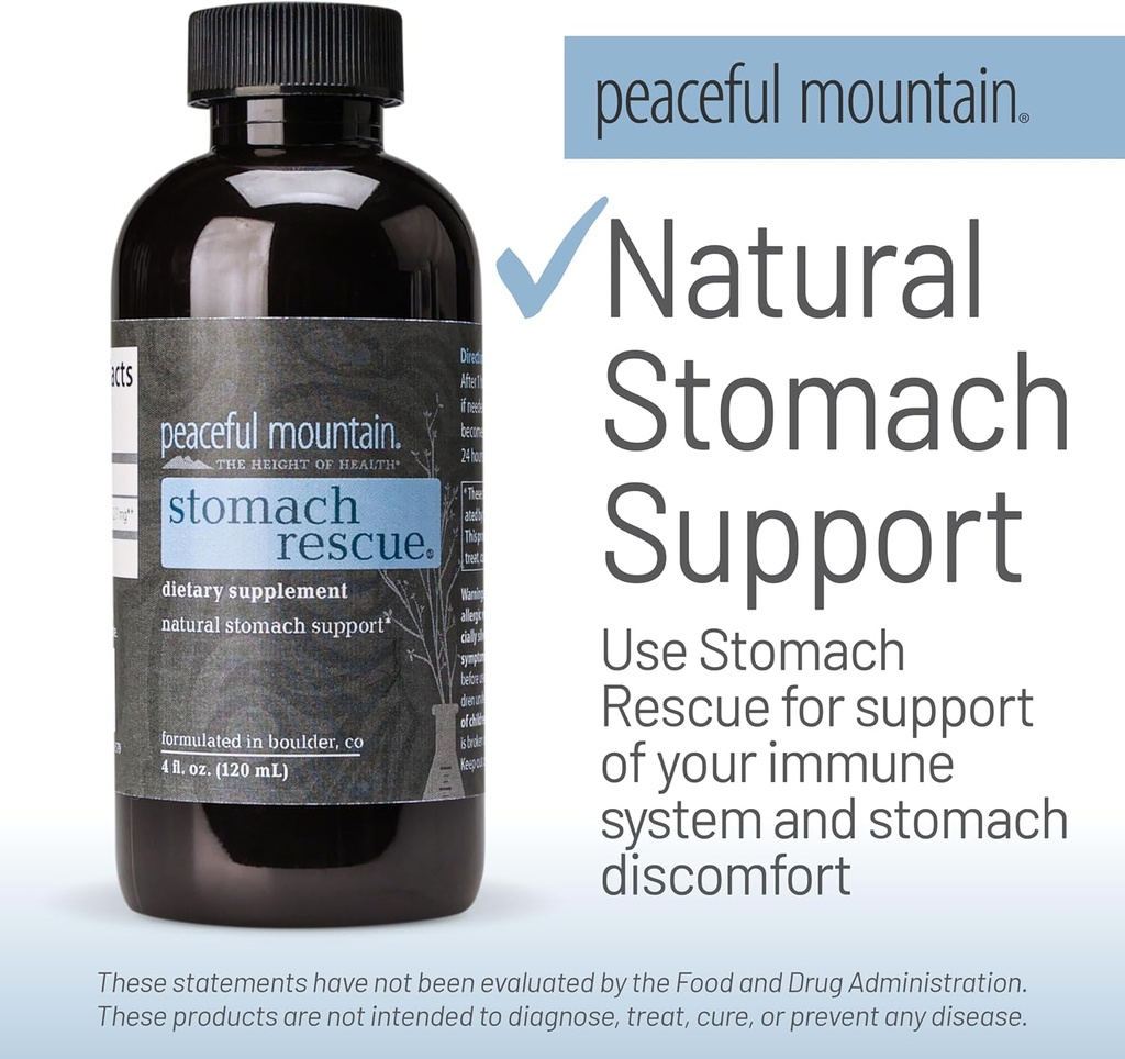 Natural Stomach Support & Immunity Booster - with Elemental Silver & Peppermint Essential Oil to Help Ease Stomach Discomfort - 4 fl. Oz 4