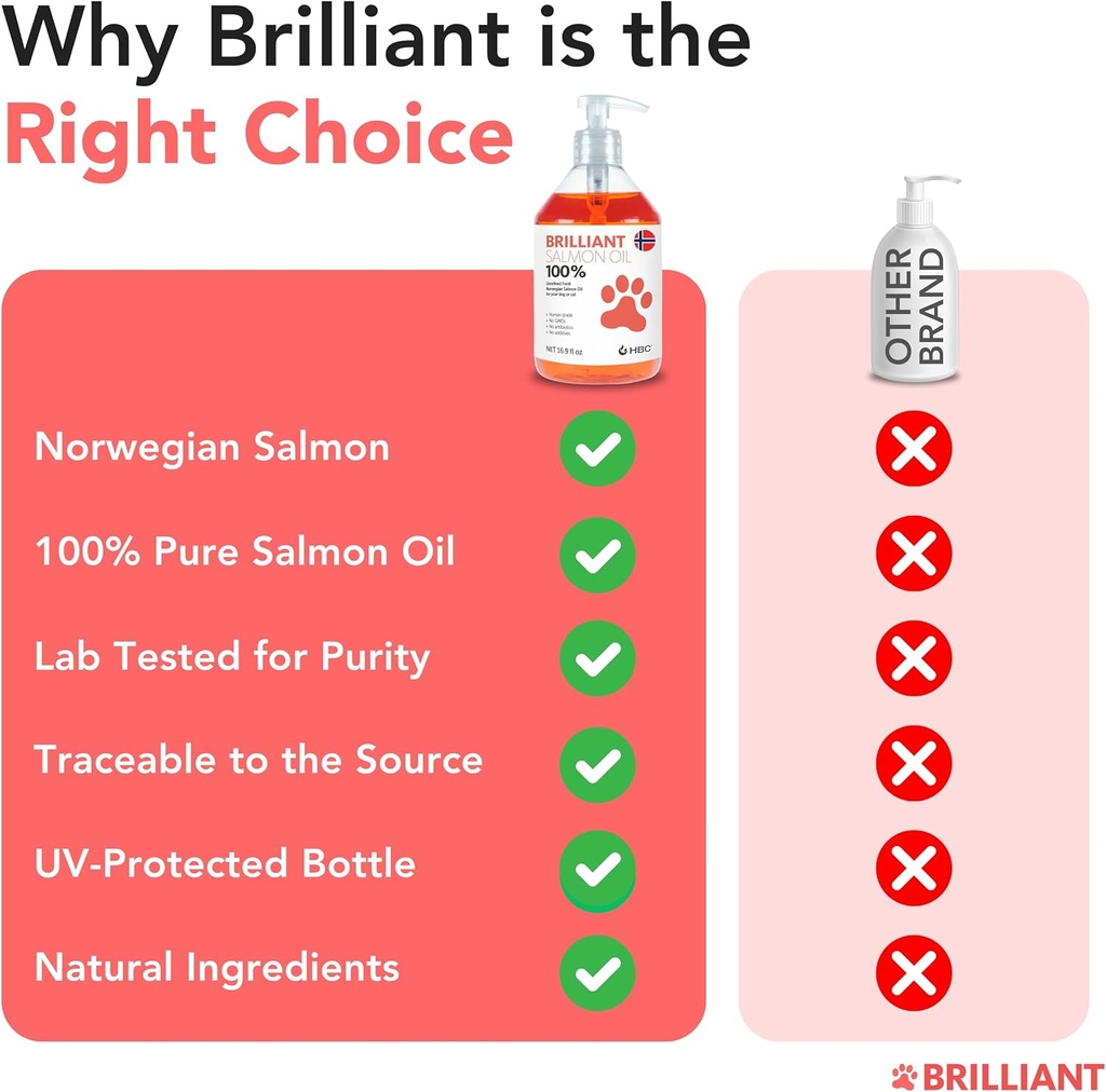 Salmon Oil for Dogs - Healthy Skin & Coat, All Natural Norwegian Fish Oil Food Supplement for Pets, Omega 3 EPA DHA, Ideal for Shedding, Allergy, Itching, Dry Skin, Joint & Bone Health - 16.9 Oz 6