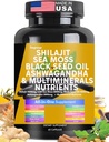 Shilajit Sea Moss Black Seed Oil Ashwagandha Burdock Vitamin C & D3 with Elderberry rhodiola rosea Dandelion Yellow Dock Turmeric ACV 2