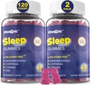Melatonin Free Sleep Aid Gummies for Adults, Sugar Free Sleeping Gummy No Melatonin, Natural Calm Gummies with Magnesium Glycinate, L-Tryptophan, L-Theanine, GABA, Ashwagandha, Valerian, 120cts 2