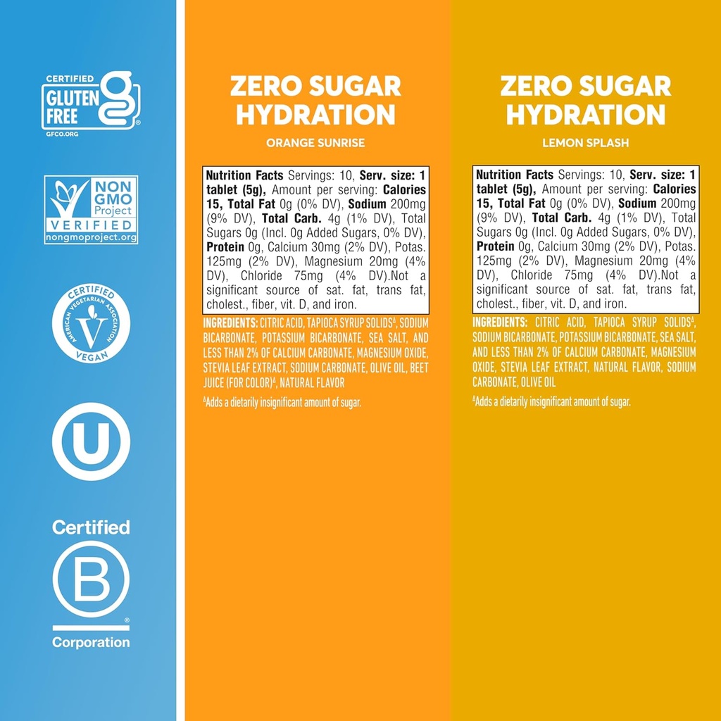 Nuun Zero Sugar Hydration Electrolyte Tablets - Sodium, Potassium, Chloride, Calcium, Magnesium, Light & Delicious Fruit Flavors, No Sugar, Gluten Free, Vegan, Mixed Citrus 4 Pack (40 Servings Total) 6