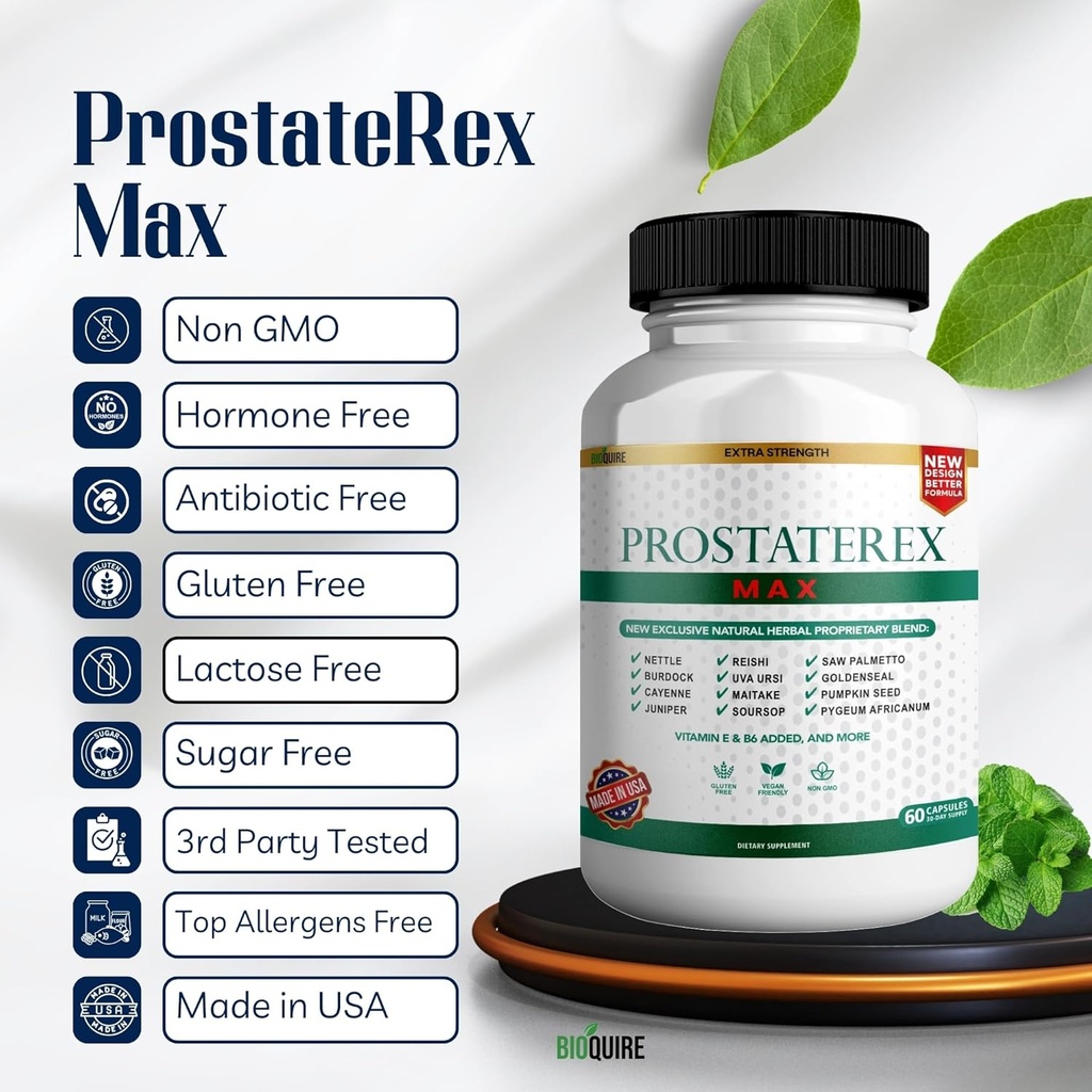 ProstateRex Max Extra Strength Prostate Health Support Supplement, Saw Palmetto, Vegan, Non-GMO, Gluten-Free – 300 Capsules (5) 4