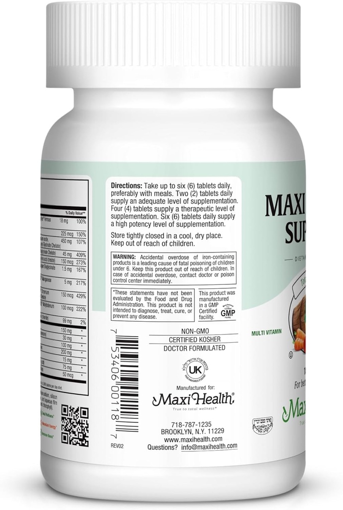 Multivitamin for Men & Women – Supreme High Potency Daily Multi with Minerals, CoQ10 & Antioxidants – Energy, Immune Support, Bone, Heart & Wellness – Vitamin A, C, D, E, B12, B6 & Biotin 180 Tablets 5