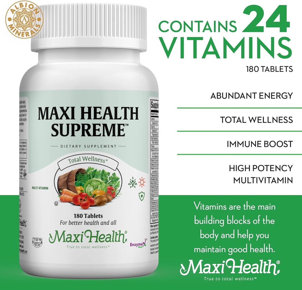 Multivitamin for Men & Women – Supreme High Potency Daily Multi with Minerals, CoQ10 & Antioxidants – Energy, Immune Support, Bone, Heart & Wellness – Vitamin A, C, D, E, B12, B6 & Biotin 180 Tablets 6