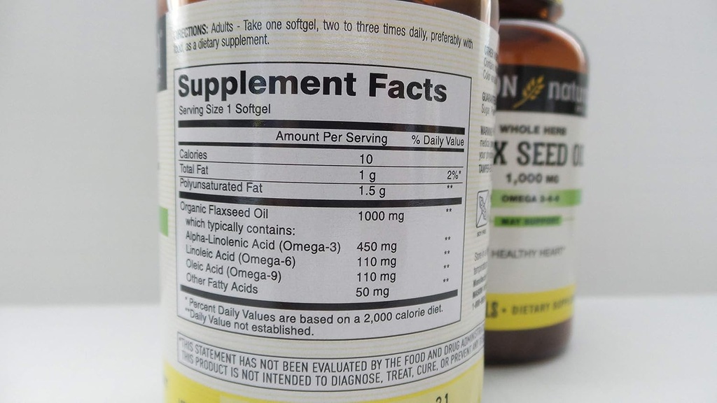 Mason FLAX SEED OIL 1000mg SOFTGELS 100 per bottle 3