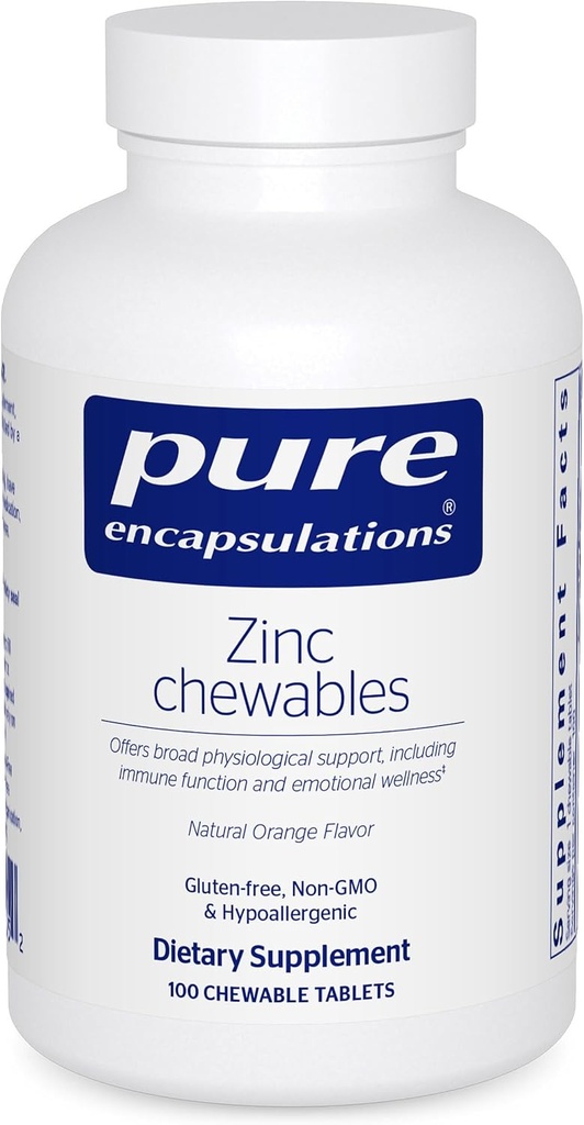 Pure Encapsulations Zinc Chewables | Supplement for Immune System Support, Growth and Development, and Wound Healing | 100 Chewable Tablets | Natural Orange Flavor 2