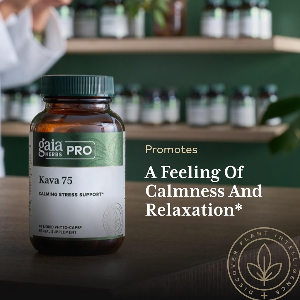 Gaia Herbs PRO Kava 75 - Stress Support Supplement - Aids a Sense of Calm & Relaxation - 60 Liquid Phyto-Caps 6