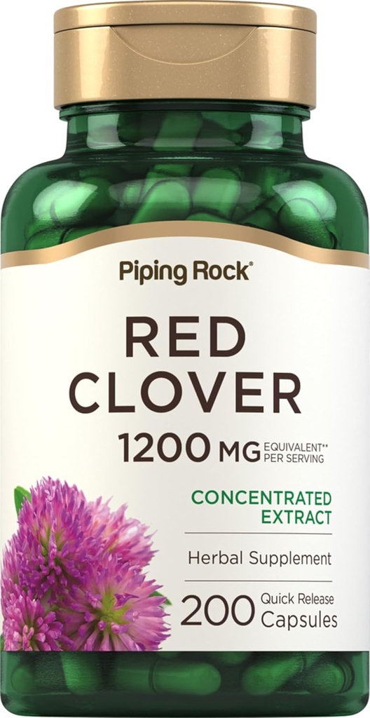 Piping Rock Red Clover 1200mg | 200 Capsules | Herbal Supplement | Blossom Extract | Non-GMO, Gluten Free 2
