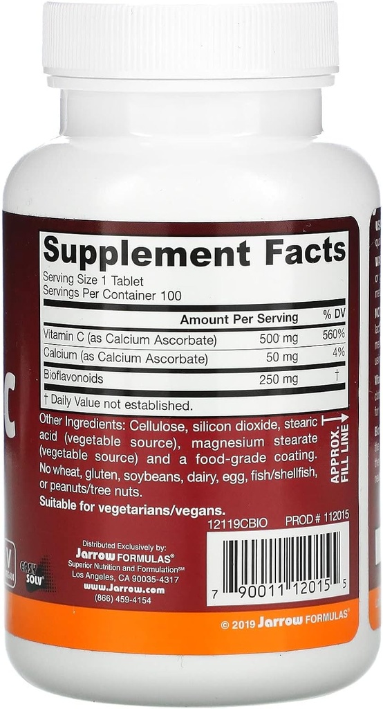 Jarrow Formulas Vitamin C + Citrus Bioflavonoids, Dietary Supplement Provides Antioxidant Protection, 750 mg, 100 Tablets 3