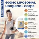 Liposomal CoQ10 Ubiquinol 600mg Softgels | Superior Absorption Ubiquinol CoQ10 Supplement | Powerful Active Antioxidant Form of Coenzyme Q10 | Heart Function & Energy Production | 120 Softgels 5